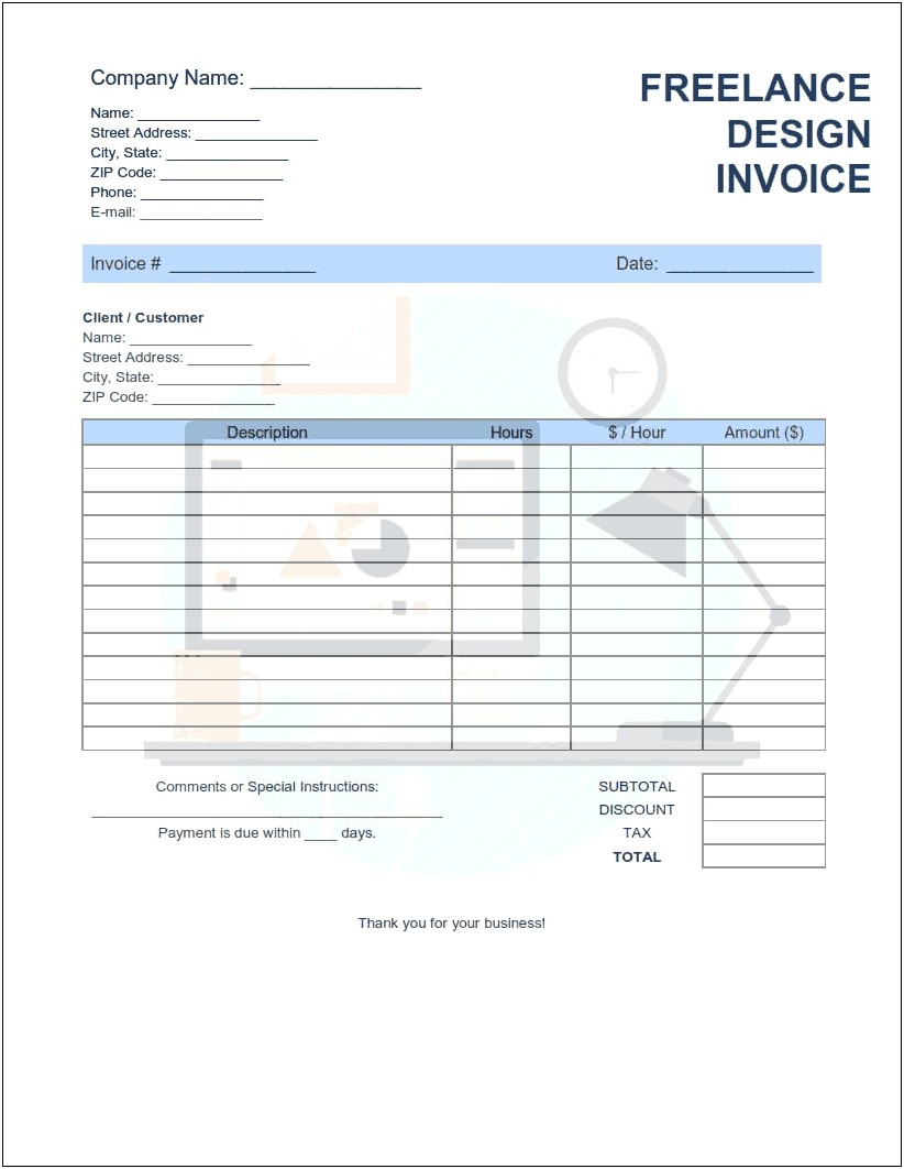 Free Very Cool Invoice Template Word
