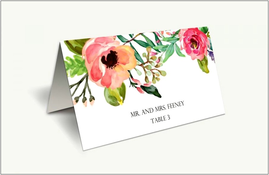 Free Wedding Place Card Template Download