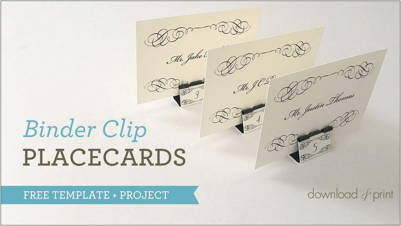 Free Wedding Place Cards Templates Download