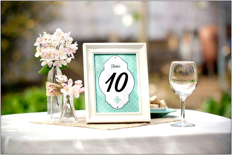 Free Wedding Table Numbers Template Word