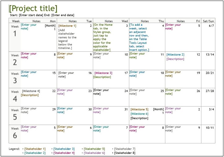 Free Word It Project Plan Template
