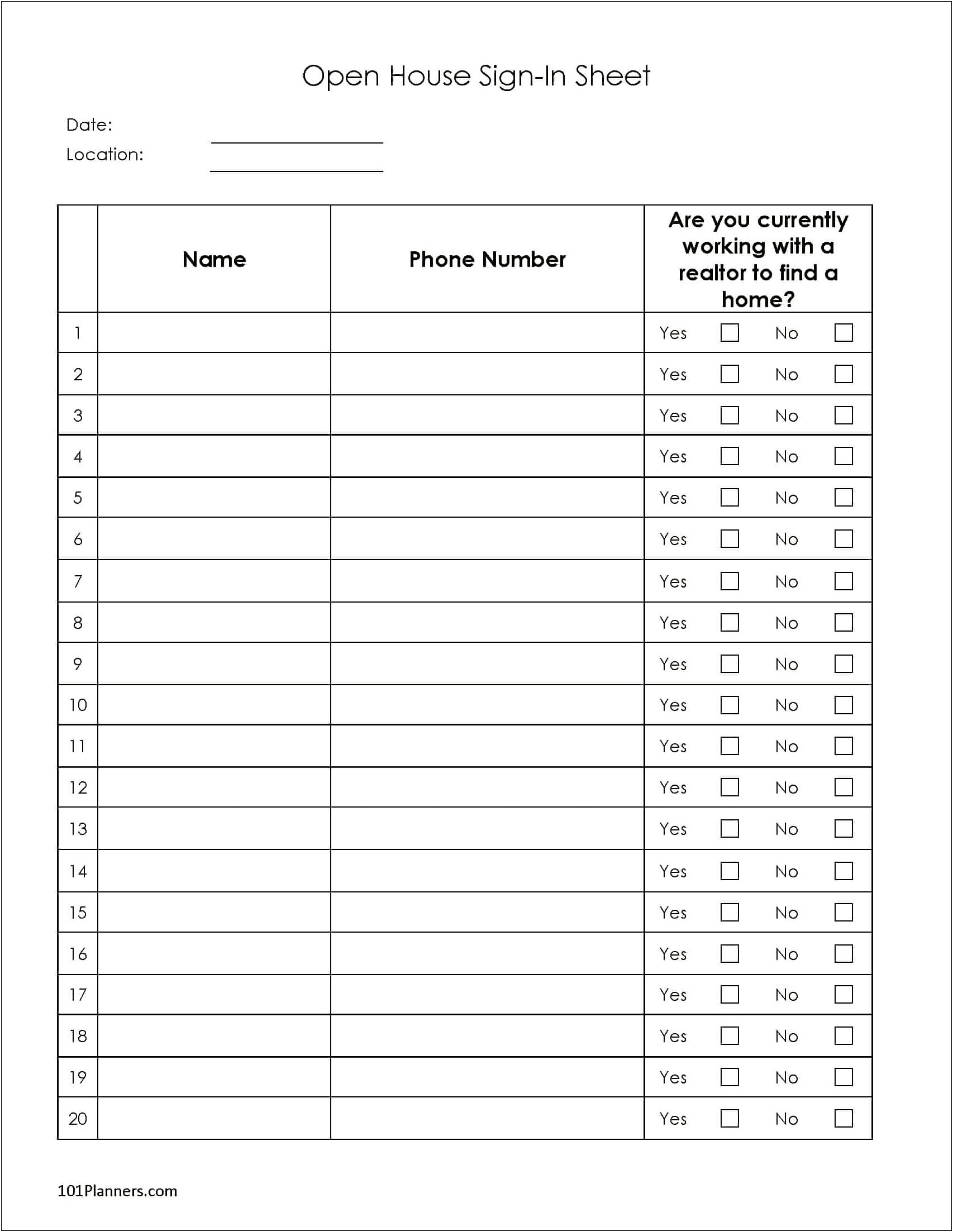 Free Word Template Sign Up Sheet