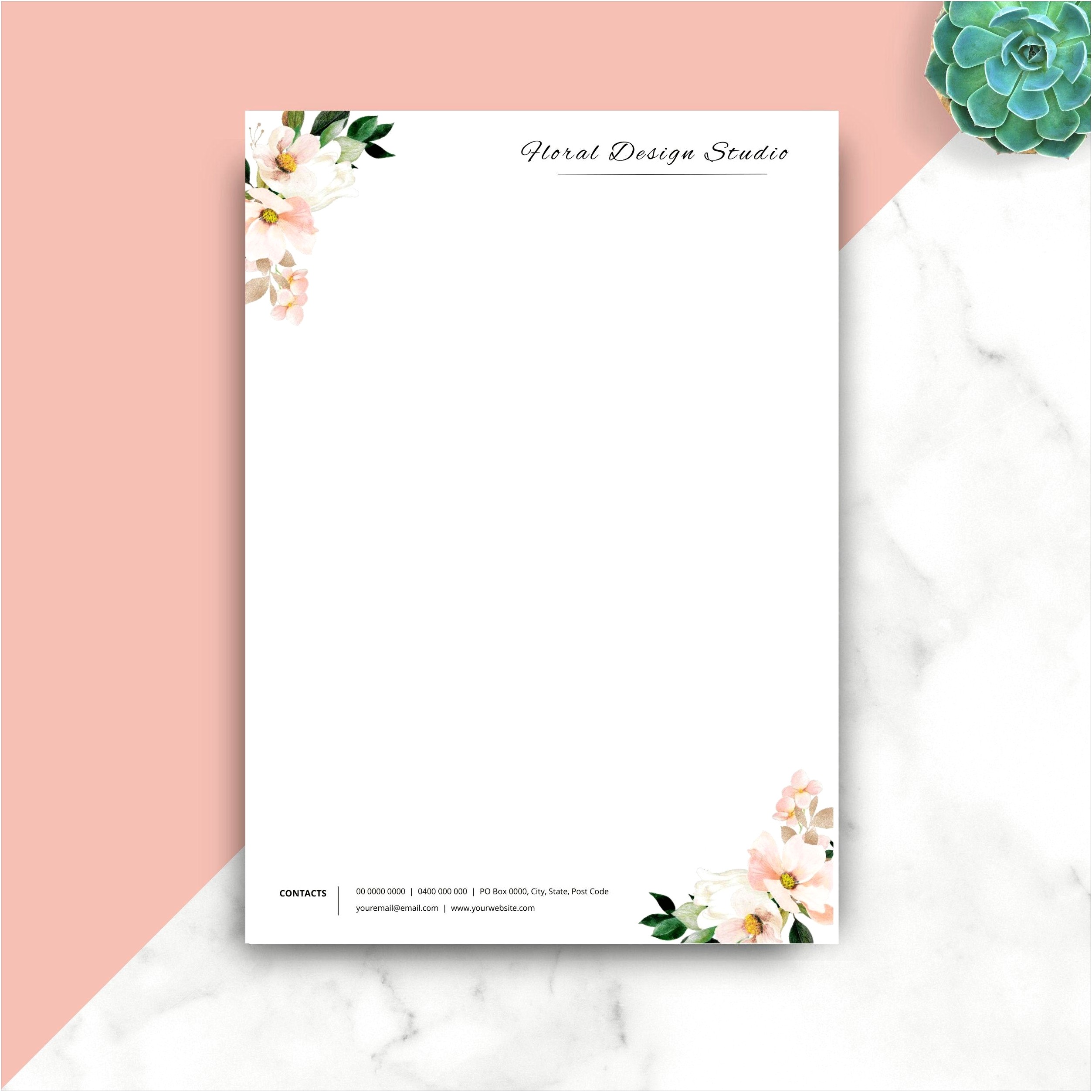 From The Desk Of Letterhead Word Template