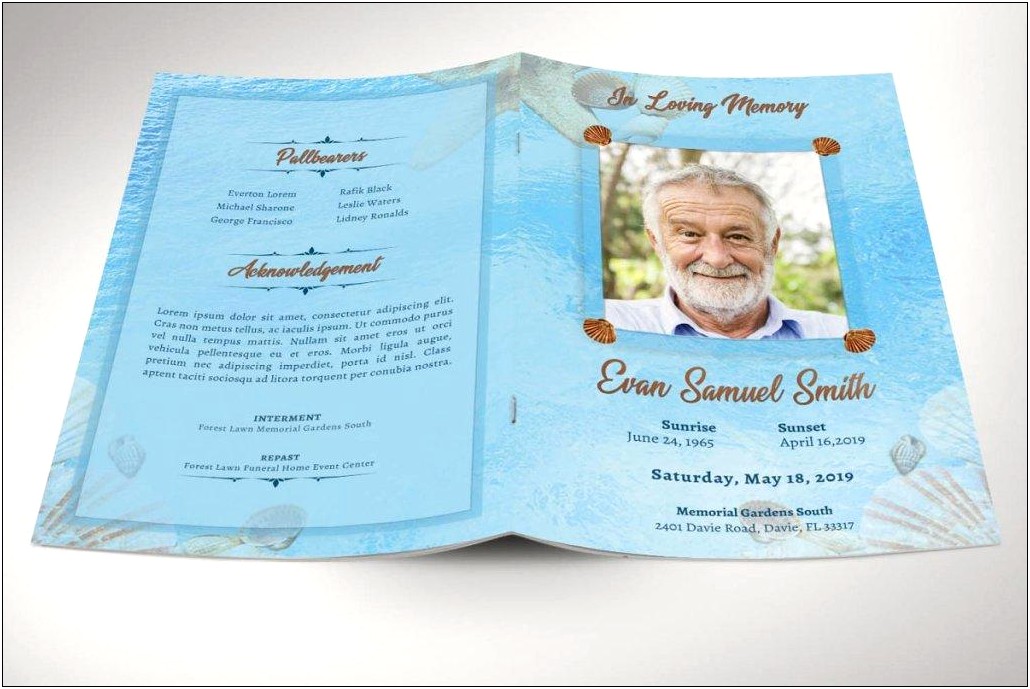 Funeral Bookmark Template Download Western Theme