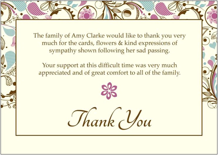 Funeral Folded Thank You Template Word