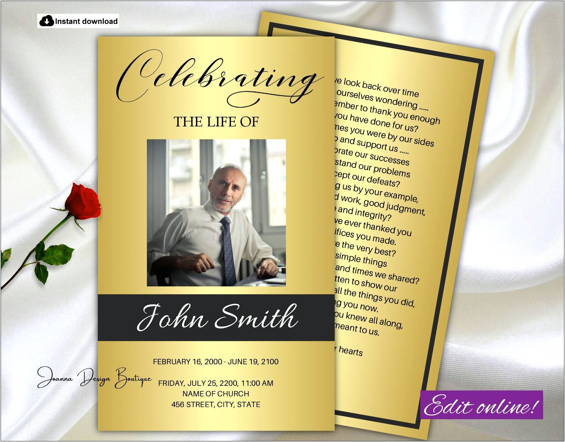 Funeral Prayer Card Templates Free Download