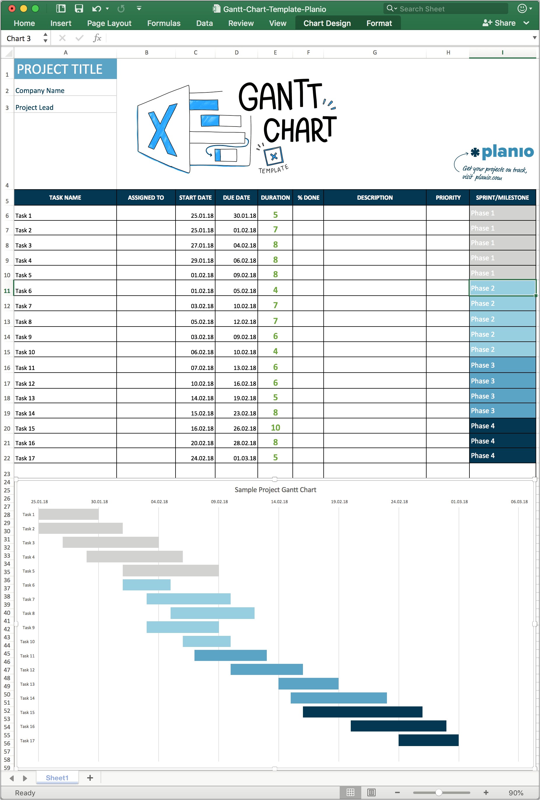 Gantt Chart Free Excel Template Download