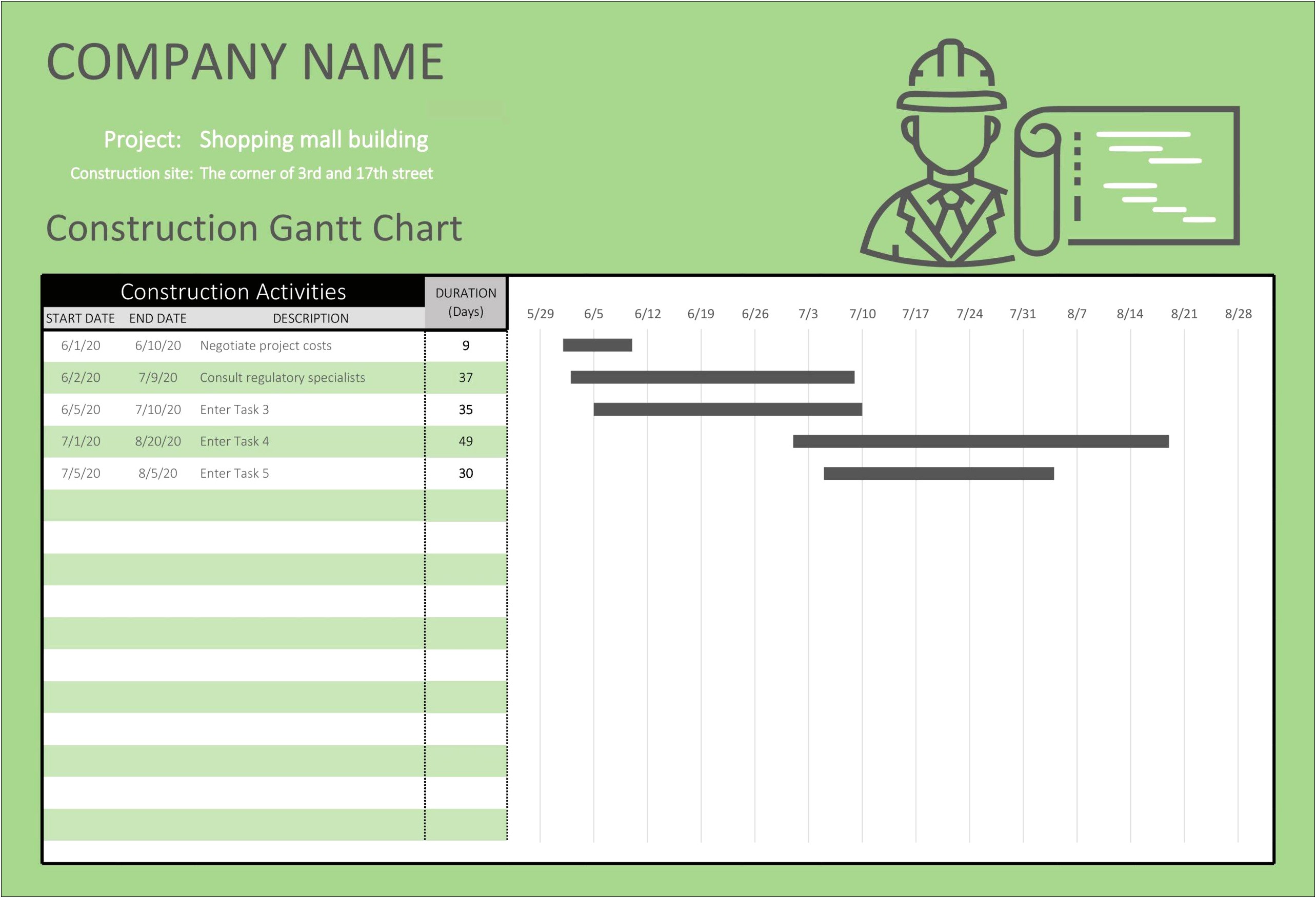 Gantt Chart Template For Excel Pro Download