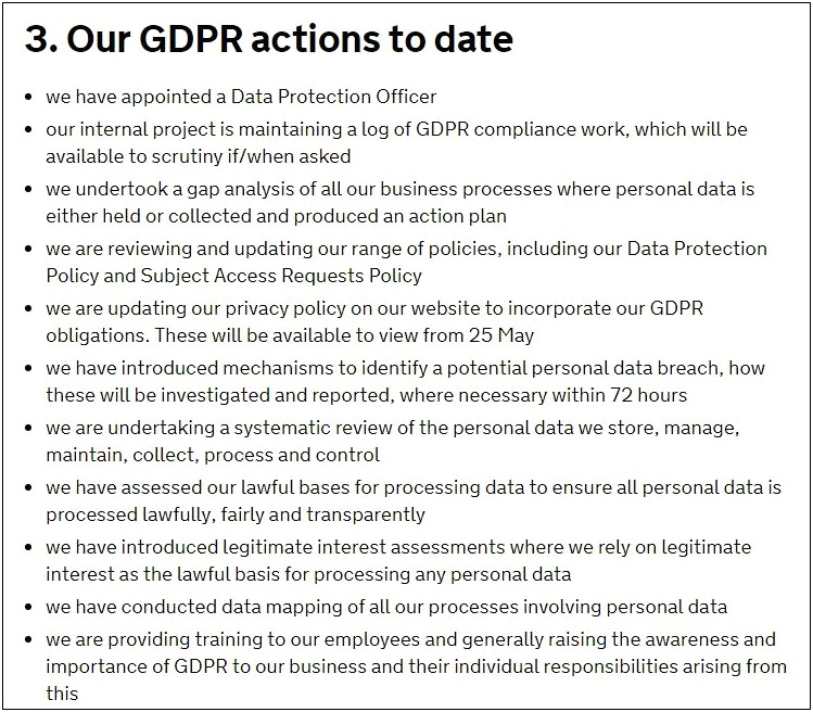 Gdpr Compliance Statement Template Free Download