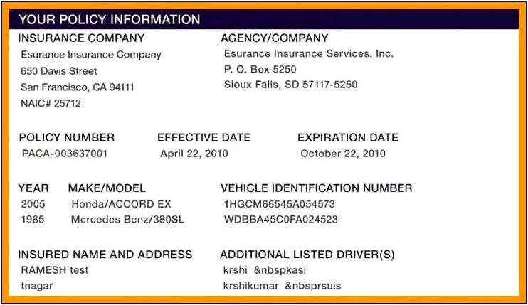 Geico Insurance Card Template Pdf Download