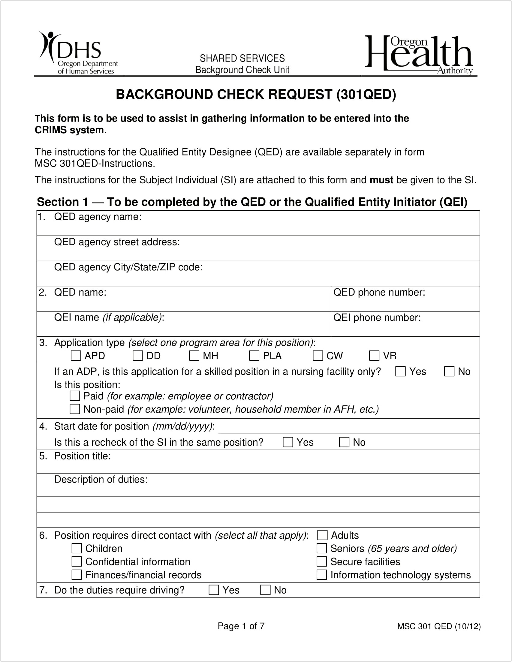 General Pre Employment Background Questionnaire Template Word