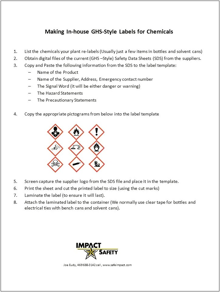 Ghs Safety Data Sheet Word Template