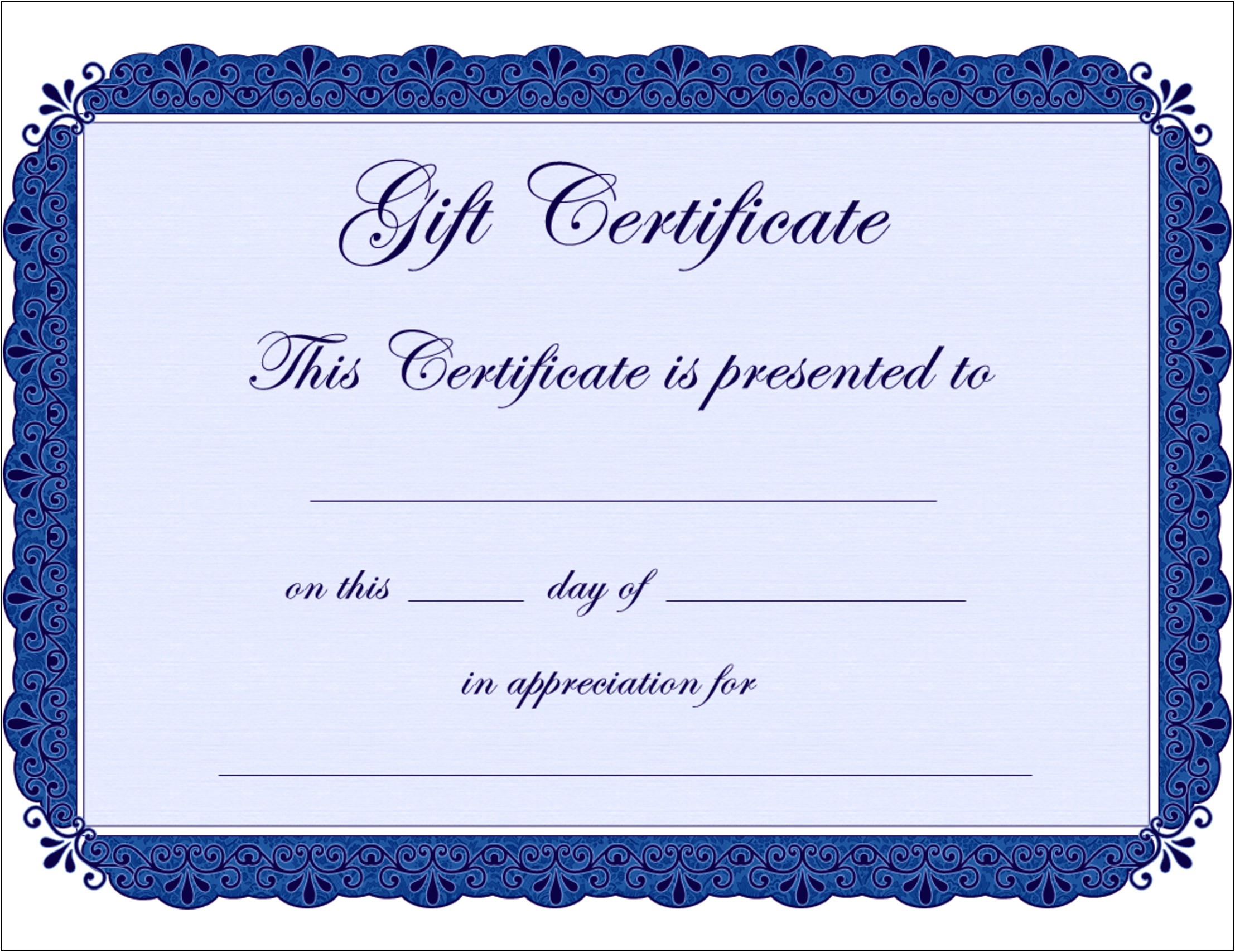 Gift Certificate Gift Certificate Template Word