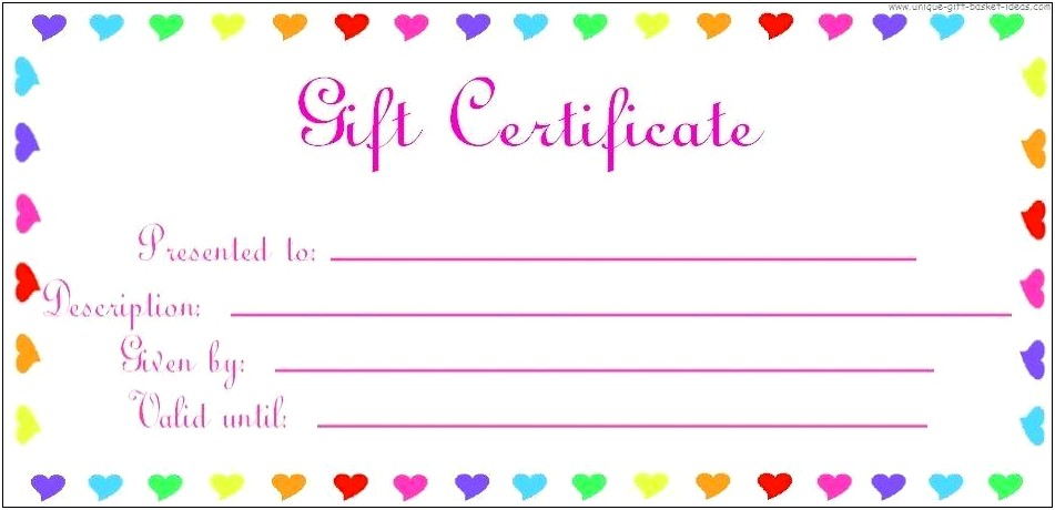 Gift Certificate Template Free For Word