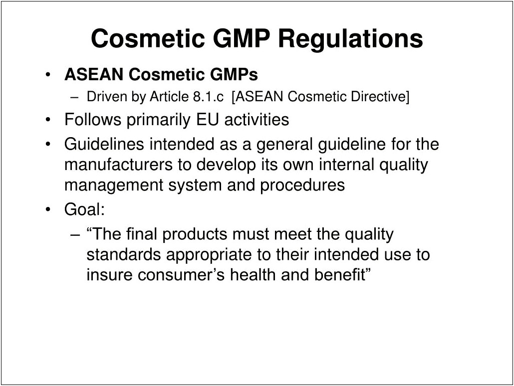 Gmp Checklist Download Template For Cosmetics