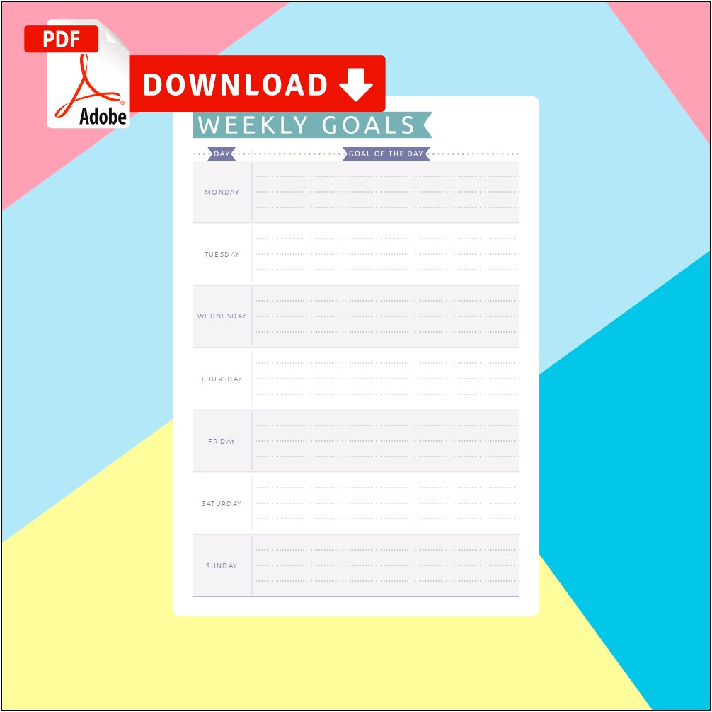 Goal Setting Spreadsheet Template Free Download