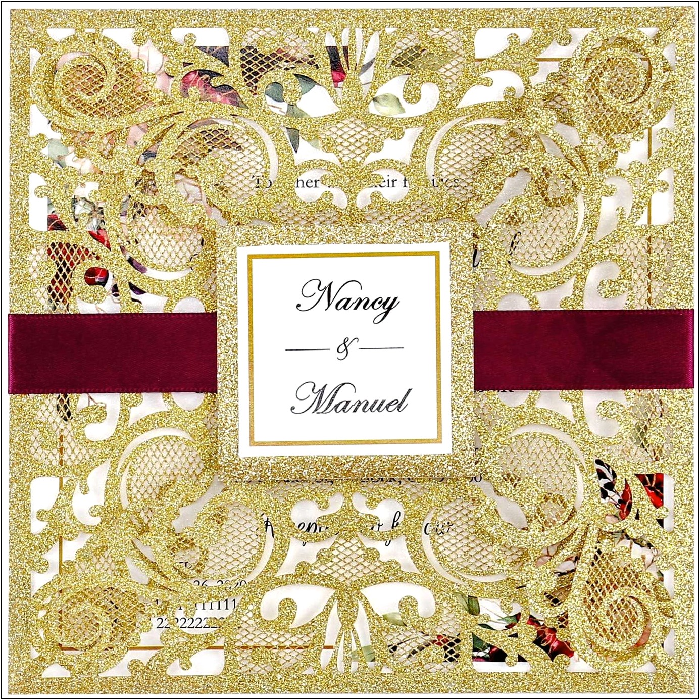 Gold And Red Wedding Invitations Clipart