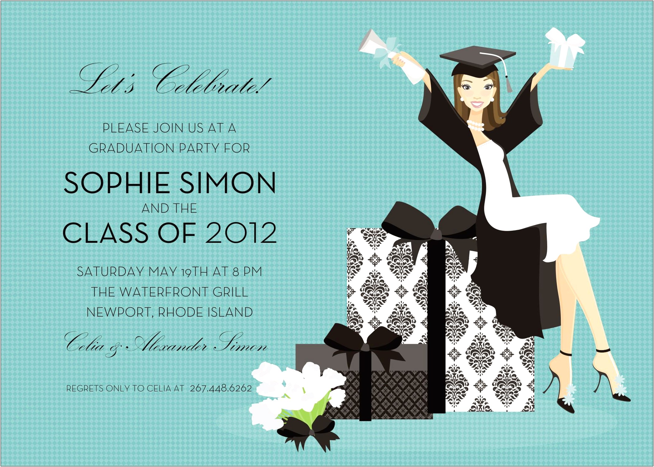 Graduation Invitation Template For Word With Water Mark