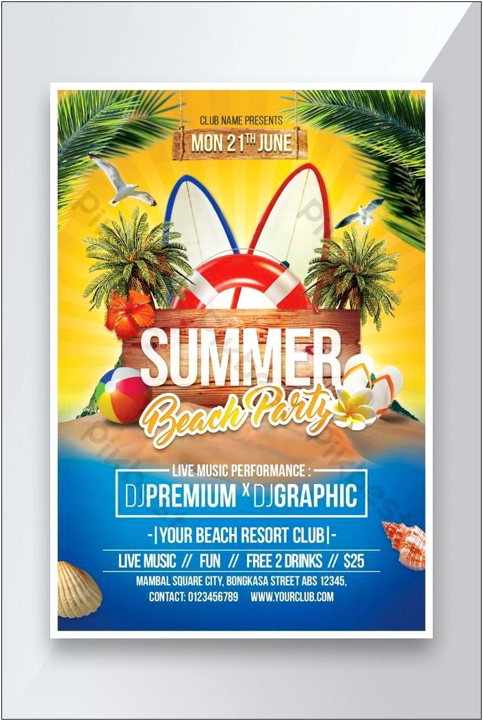 Graphicriver Beach Party Flyer Template Download