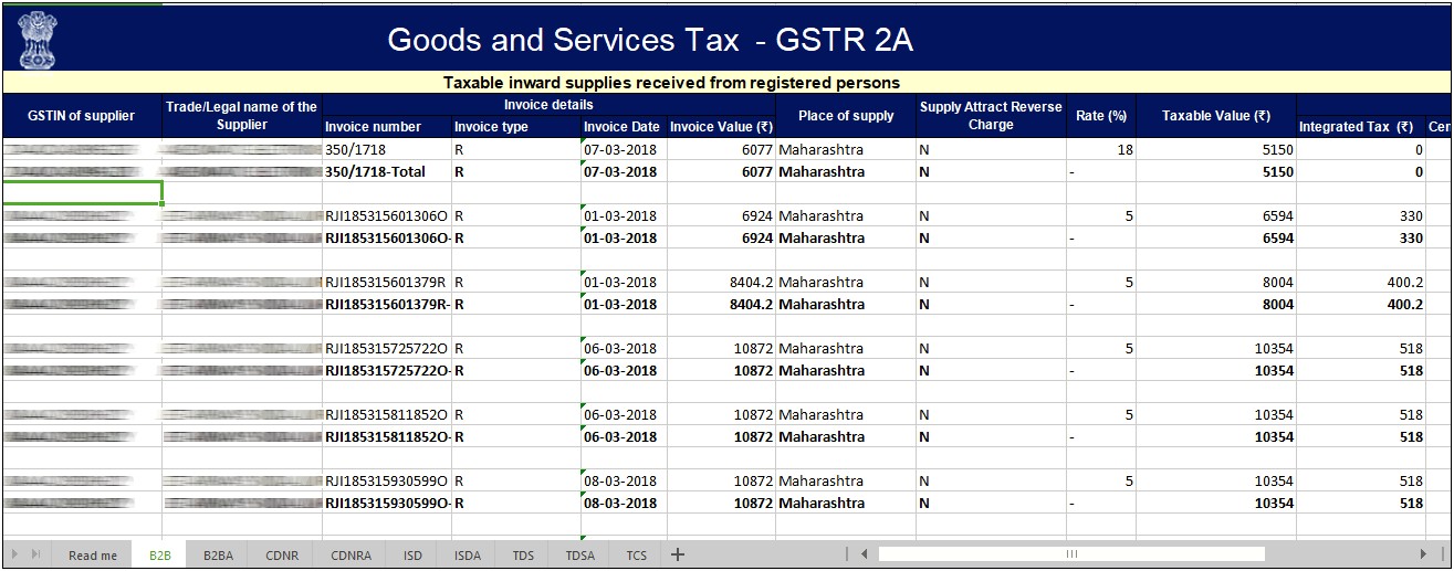 Gstr 1 Excel Template Free Download