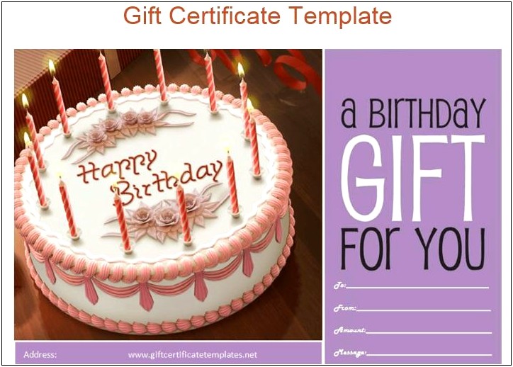 Happy Birthday Gift Certificate Template Word