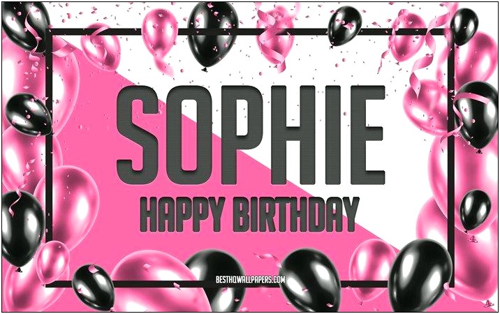 Happy Birthday Sophie Card Template Download