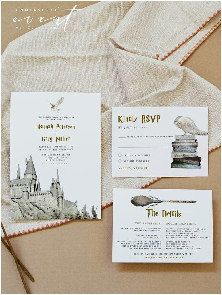Harry Potter Wedding Invitations Whomping Willow