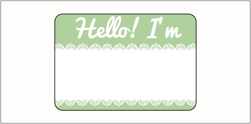 Hello My Name Is Sticker Template Word