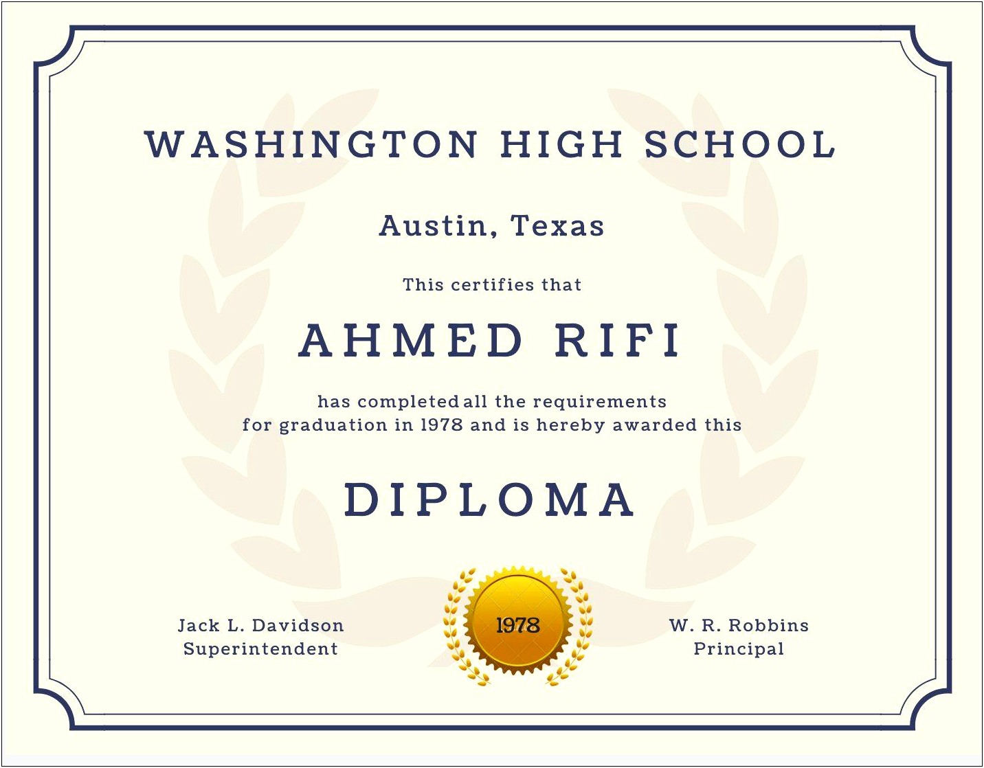 High School Diploma Certificate Template In Word