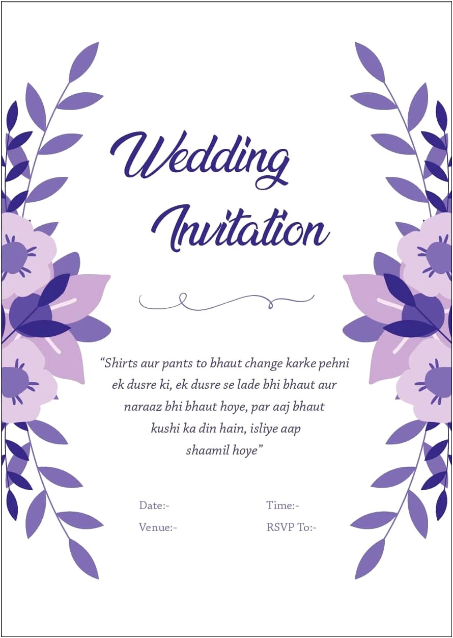 Hindu Personal Wedding Invitation Wordings For Friends