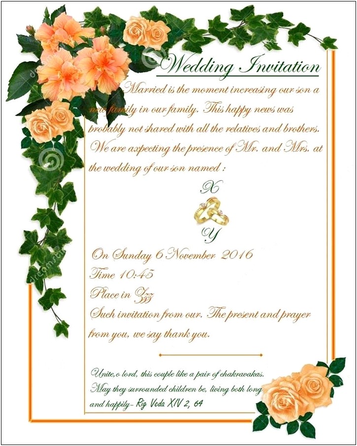Hindu Wedding Invitation Quotes And Sayings