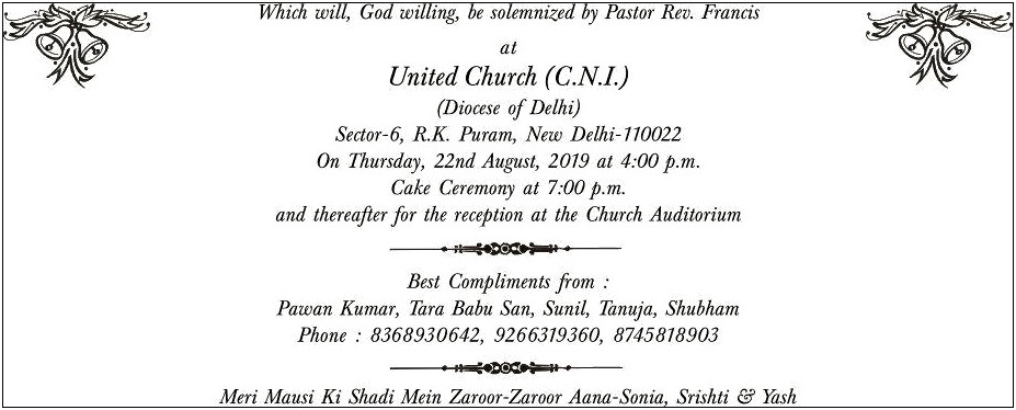 Hindu Wedding Invitation Wordings Kerala Style