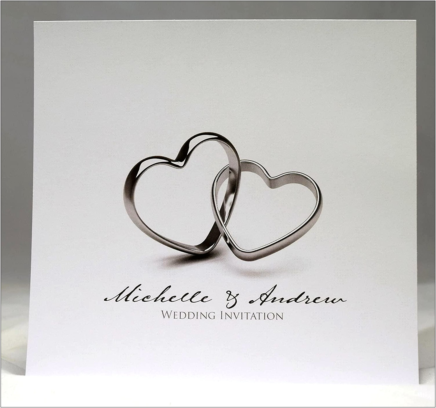 His And Hers Double Heart Wedding Invitations