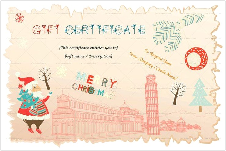 Holiday Gift Certificate Microsoft Word Template