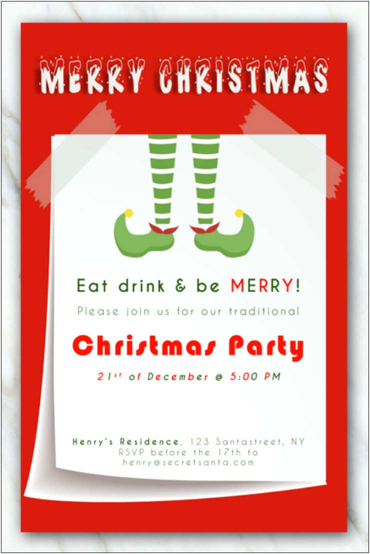 Holiday Party Invite Templates For Word