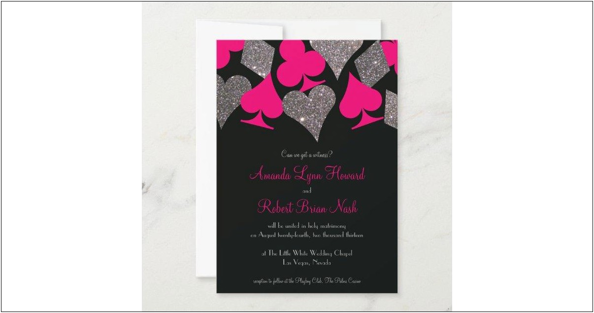 Hot Pink Black And Silver Wedding Invitations