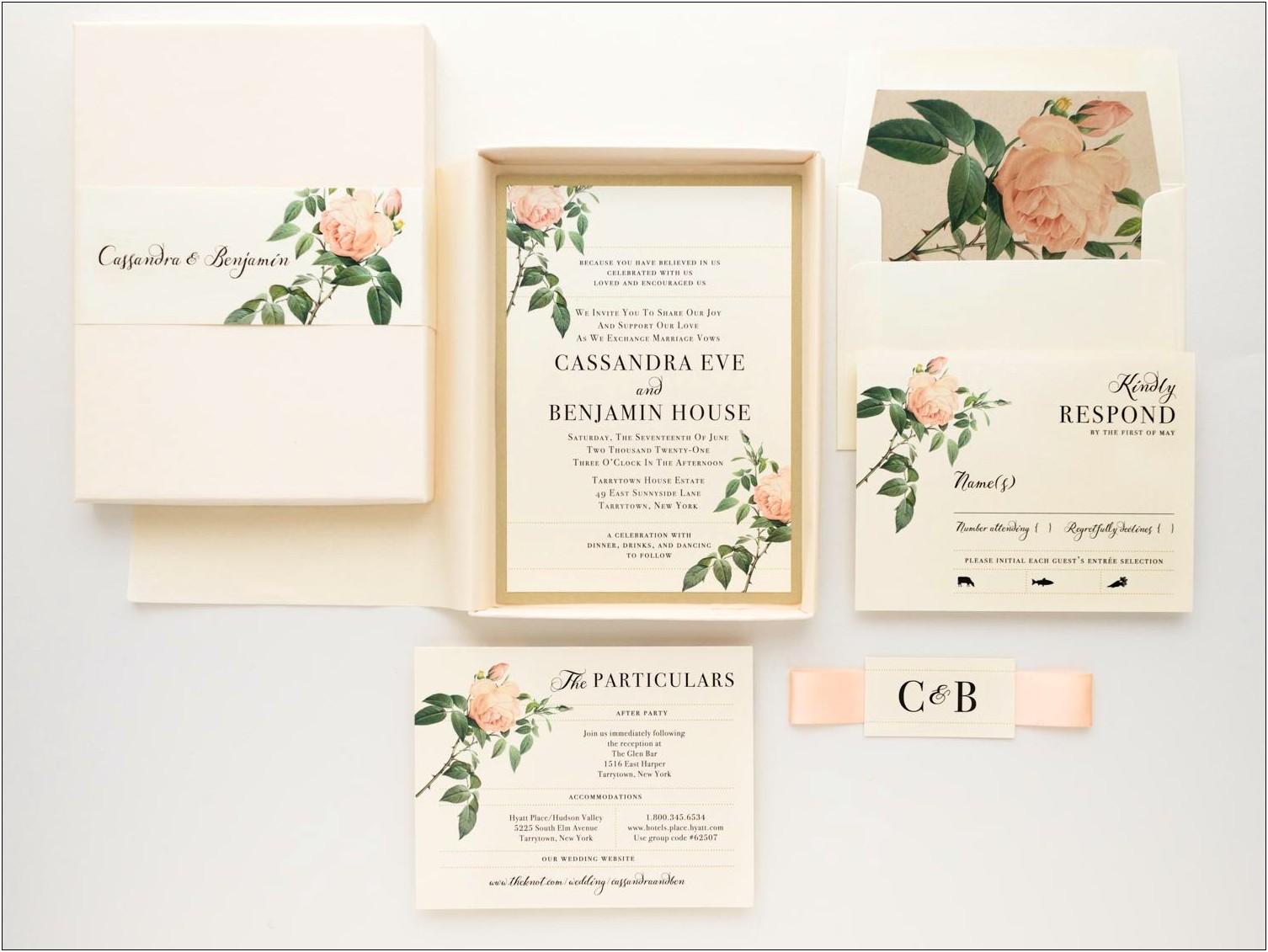 Hotel And Registry Info On Wedding Invitations