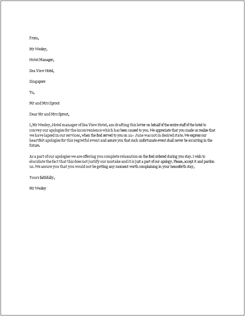 Hotel Guest Complaint Form Template For Word
