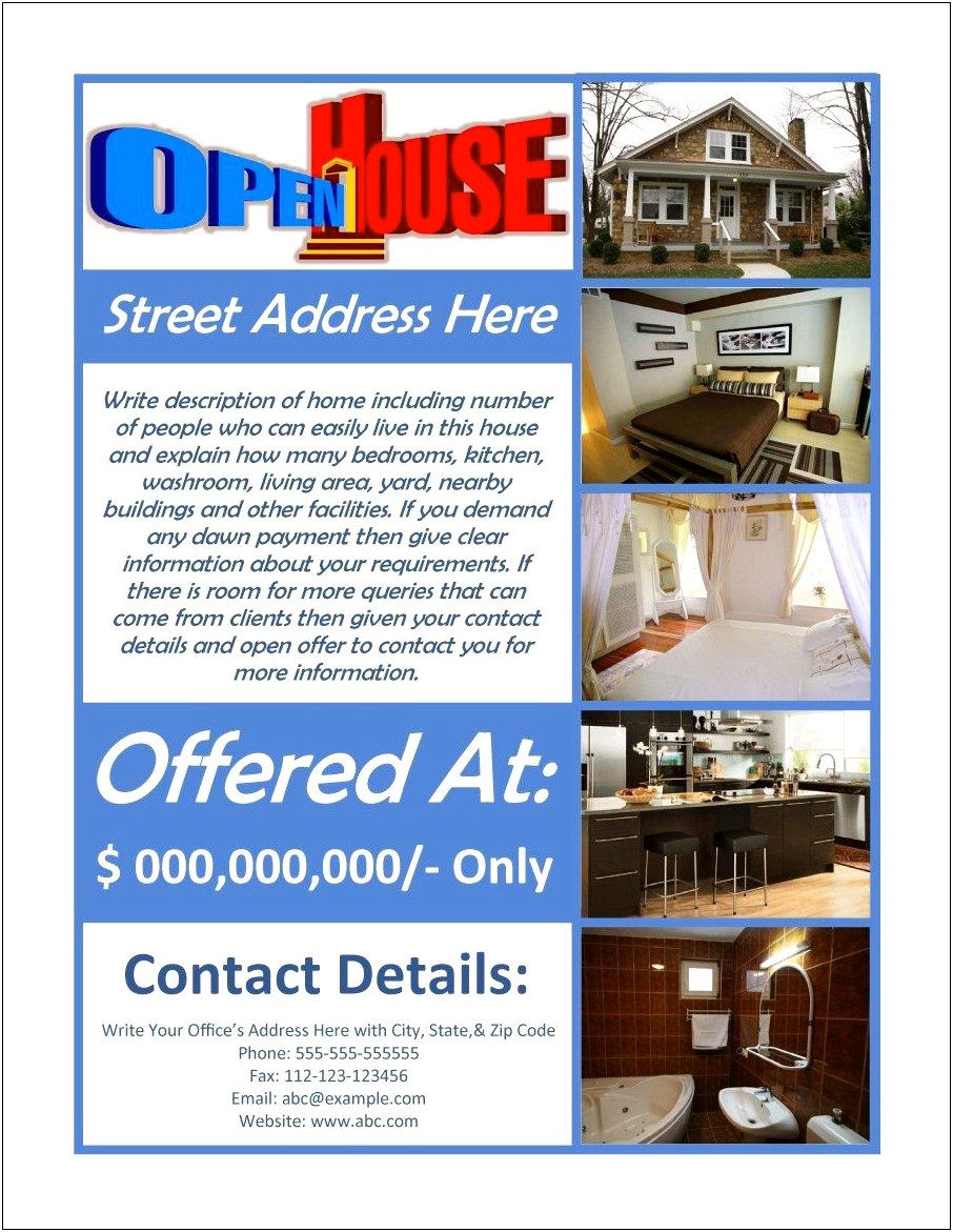 House For Rent Flyer Template Word