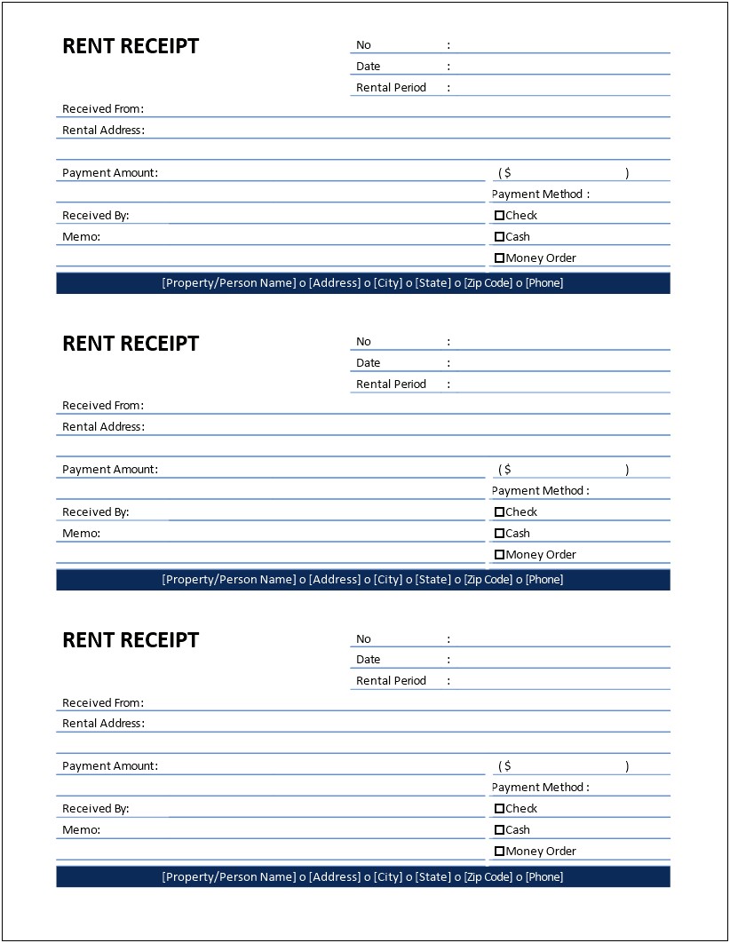 House Rent Receipt Template In Word