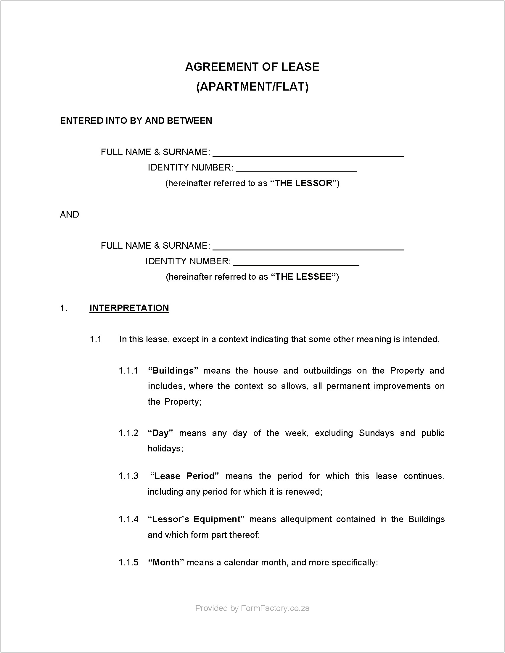 House Rental Agreement Template Word Doc