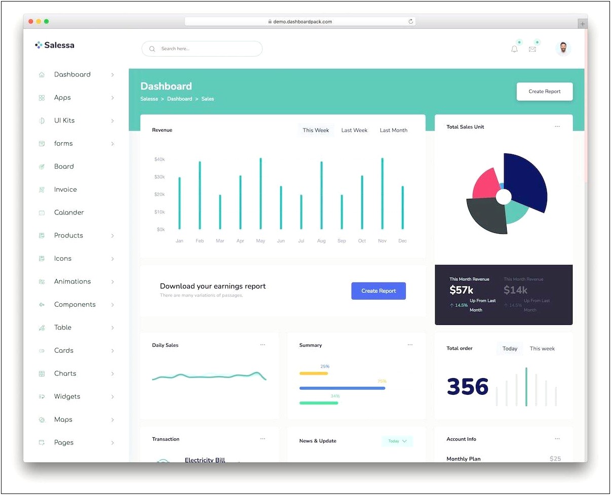 Html Bootstrap Dashboard Template Free Download