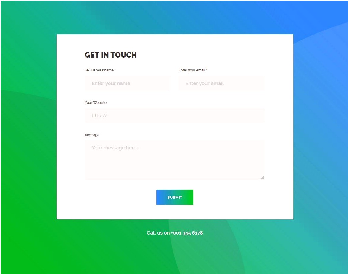 Html5 Contact Form Template Free Download