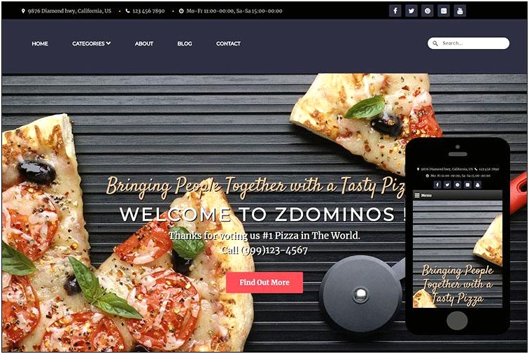 Html5 Pizza Restaurant Template Free Download