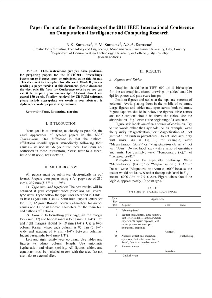 Ieee Conference Paper Template Word 2007