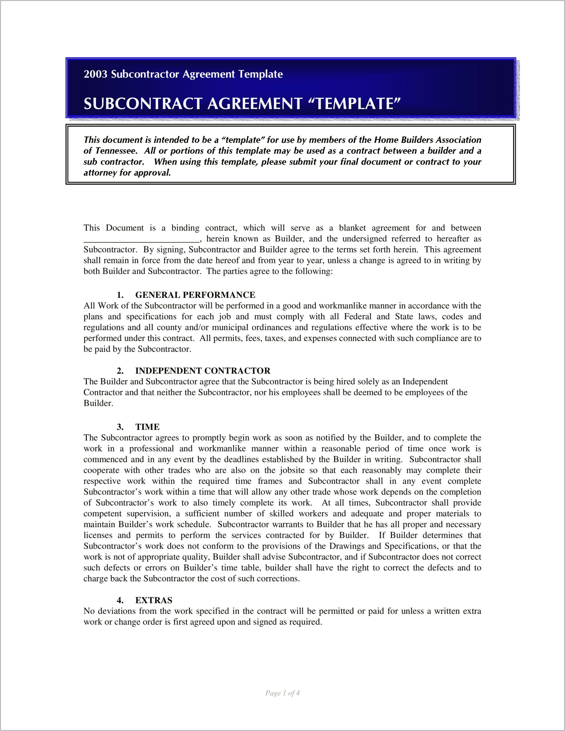 Independent Contractor Agreement Templates For Ms Word
