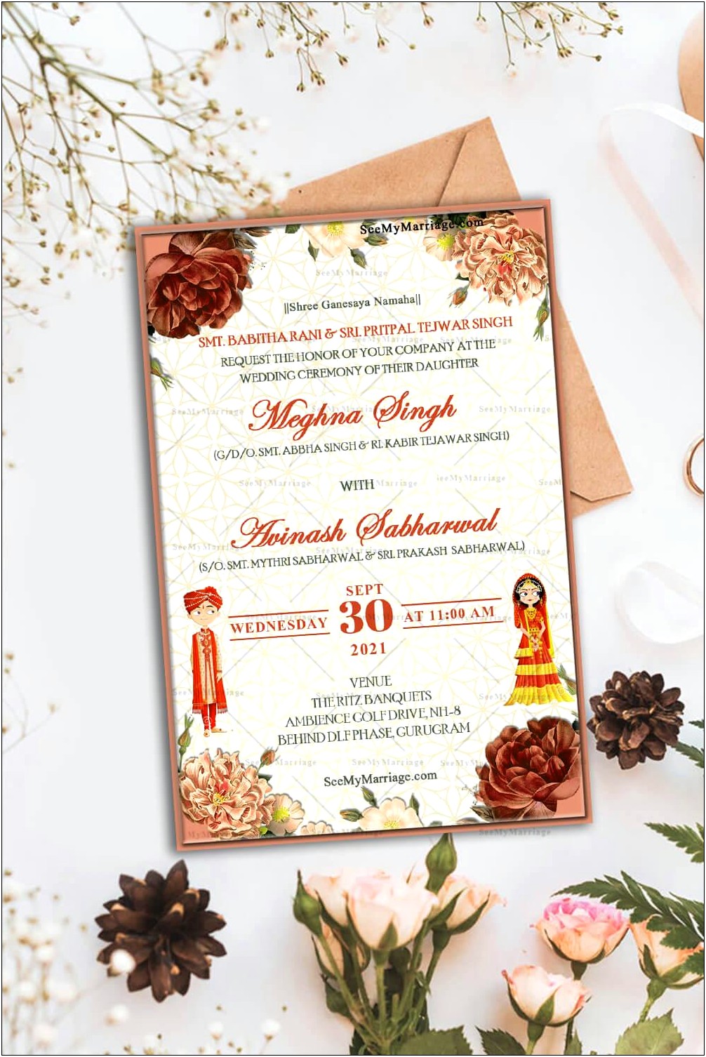 Indian Wedding Invitation Cards With Pastel Colors