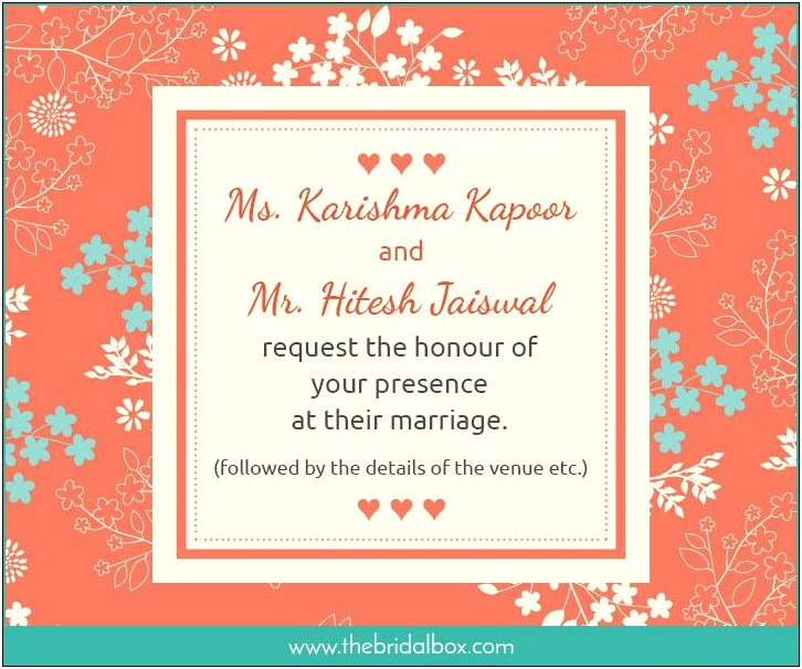 Indian Wedding Invitation Email Sample For Friends