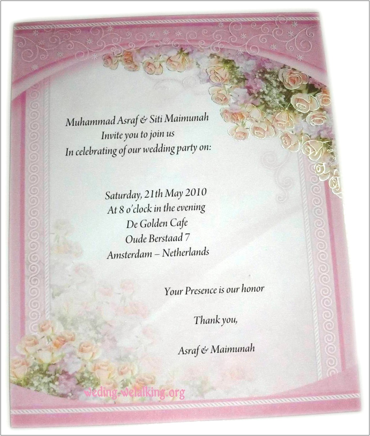 Indian Wedding Invitation Format For Friends
