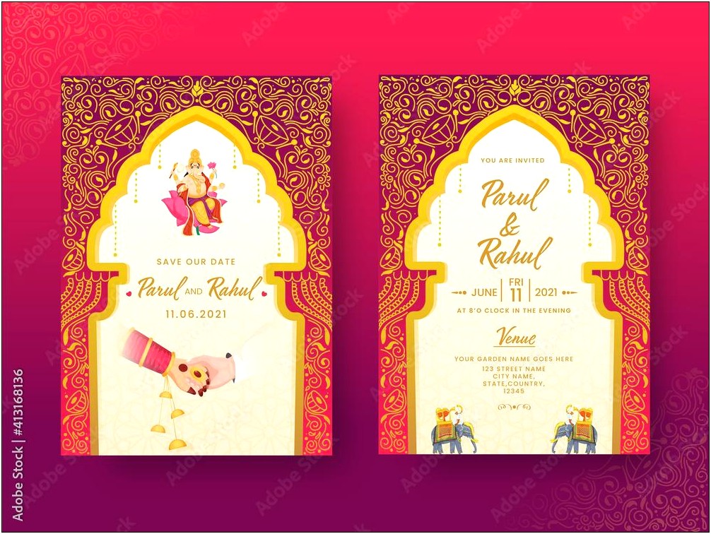Indian Wedding Invitation Hand Holding Images